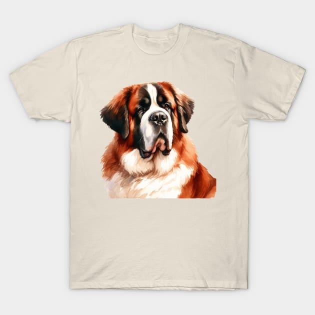 Saint Bernhardog Watercolor Painting - Beautiful Dog T-Shirt by Edd Paint Something